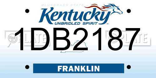 1DB2187 Kentucky License Plate