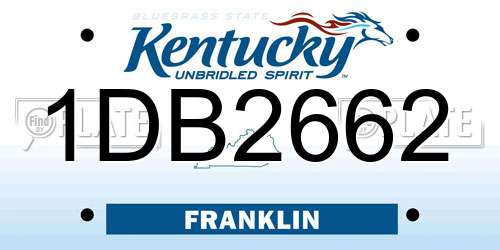 1DB2662 Kentucky License Plate