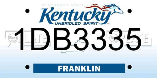 1DB3335 Kentucky License Plate