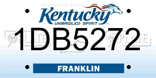 1DB5272 Kentucky License Plate