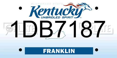 1DB7187 Kentucky License Plate