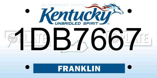 1DB7667 Kentucky License Plate