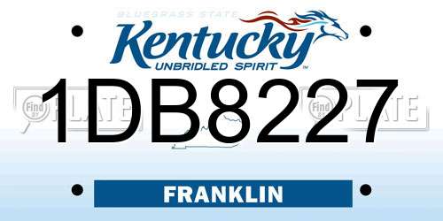 1DB8227 Kentucky License Plate
