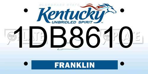 1DB8610 Kentucky License Plate