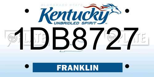 1DB8727 Kentucky License Plate