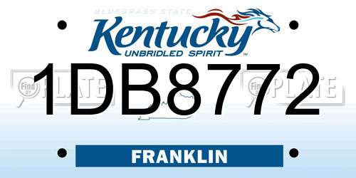 1DB8772 Kentucky License Plate