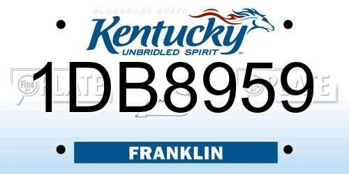 1DB8959 Kentucky License Plate