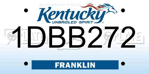 1DBB272 Kentucky License Plate