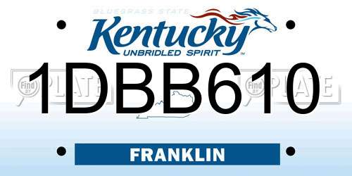 1DBB610 Kentucky License Plate