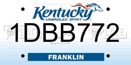 1DBB772 Kentucky License Plate