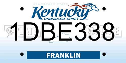 1DBE338 Kentucky License Plate