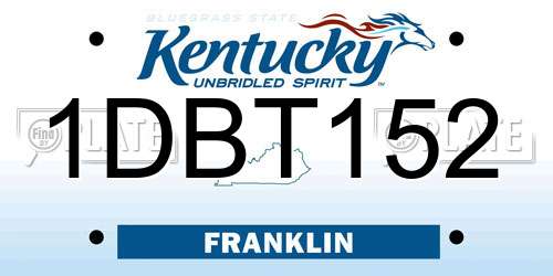 1DBT152 Kentucky License Plate