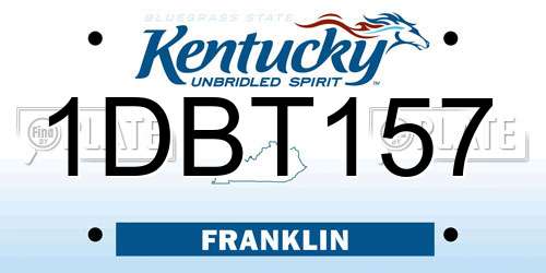 1DBT157 Kentucky License Plate