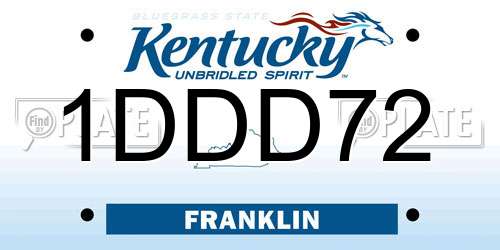 1DDD72 Kentucky License Plate