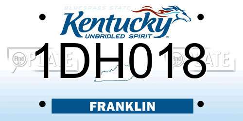1DH018 Kentucky License Plate