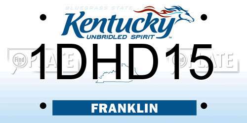 1DHD15 Kentucky License Plate