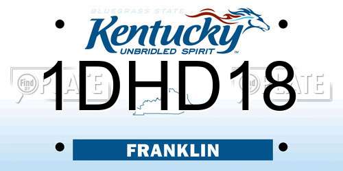 1DHD18 Kentucky License Plate