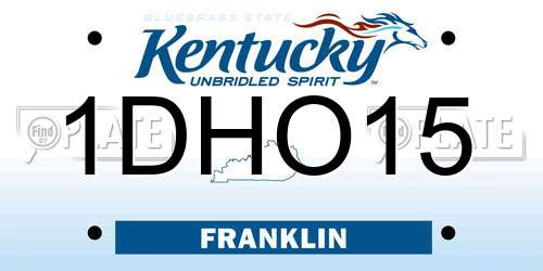 1DHO15 Kentucky License Plate