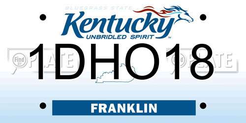 1DHO18 Kentucky License Plate