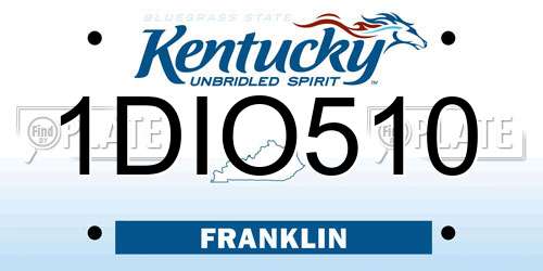 1DIO510 Kentucky License Plate