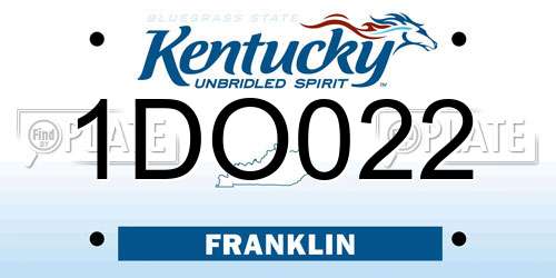 1DO022 Kentucky License Plate