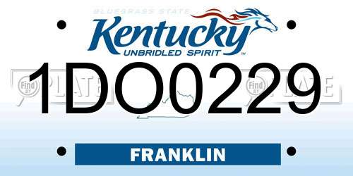 1DO0229 Kentucky License Plate