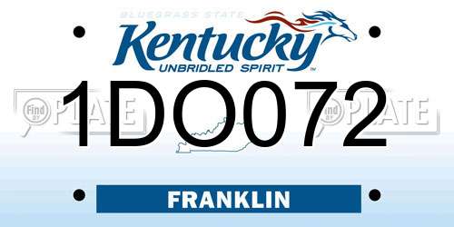 1DO072 Kentucky License Plate