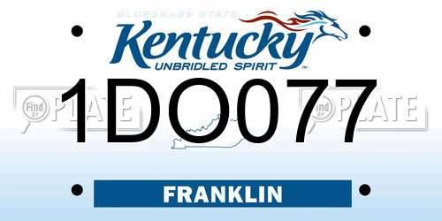 1DO077 Kentucky License Plate