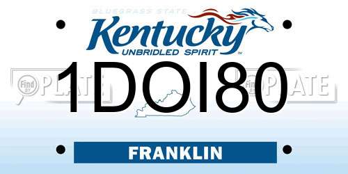 1DOI80 Kentucky License Plate