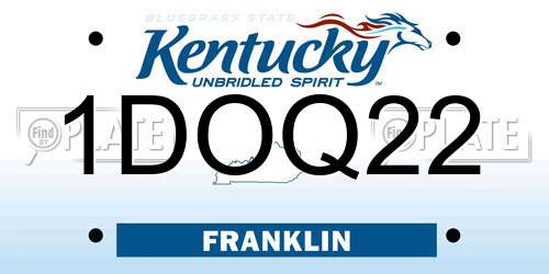 1DOQ22 Kentucky License Plate