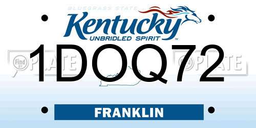 1DOQ72 Kentucky License Plate