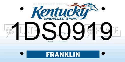 1DS0919 Kentucky License Plate