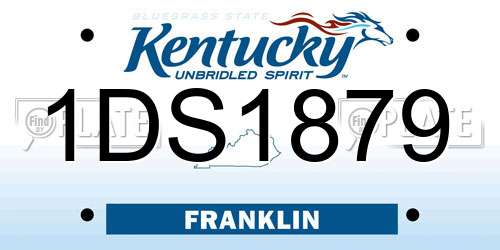 1DS1879 Kentucky License Plate