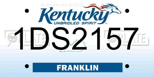 1DS2157 Kentucky License Plate