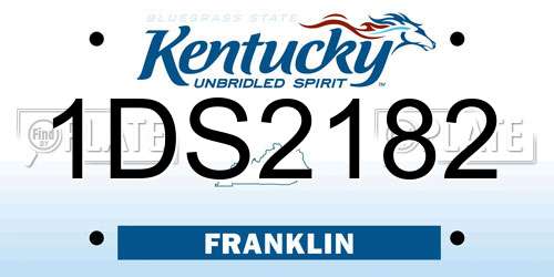 1DS2182 Kentucky License Plate