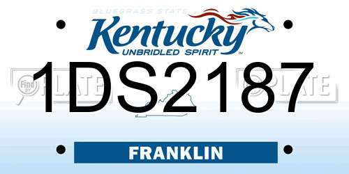 1DS2187 Kentucky License Plate