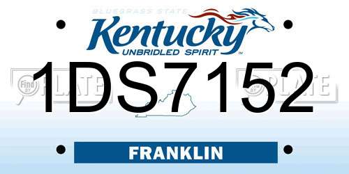 1DS7152 Kentucky License Plate