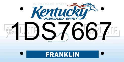 1DS7667 Kentucky License Plate