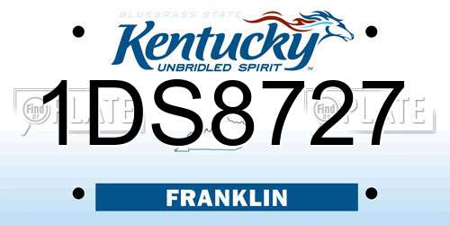1DS8727 Kentucky License Plate