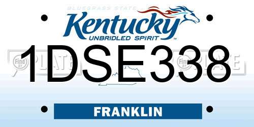 1DSE338 Kentucky License Plate