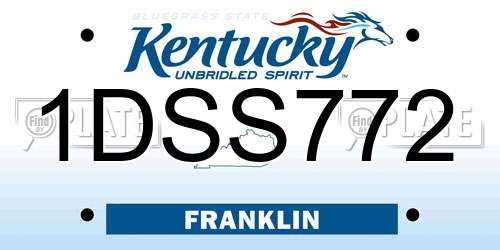 1DSS772 Kentucky License Plate