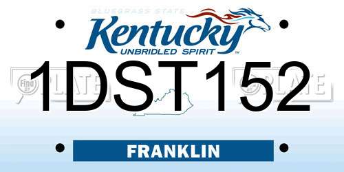 1DST152 Kentucky License Plate