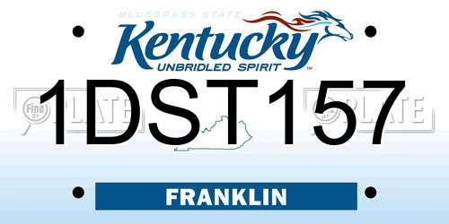 1DST157 Kentucky License Plate