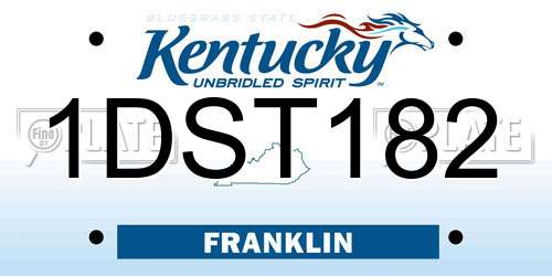 1DST182 Kentucky License Plate