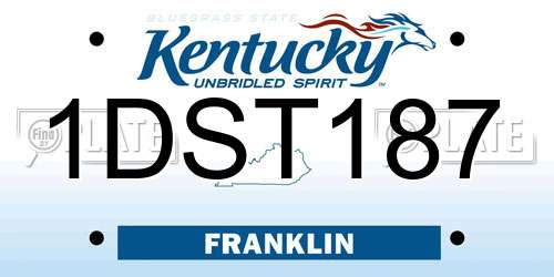 1DST187 Kentucky License Plate