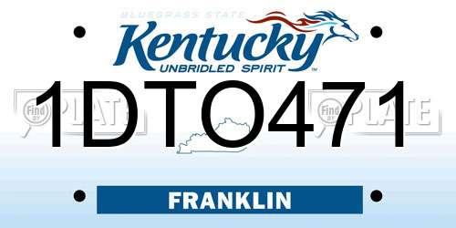 1DTO471 Kentucky License Plate