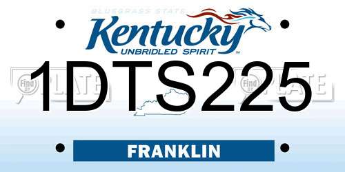 1DTS225 Kentucky License Plate