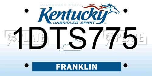 1DTS775 Kentucky License Plate