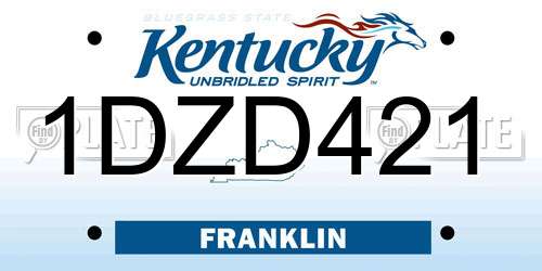 1DZD421 Kentucky License Plate