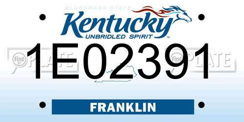 1E02391 Kentucky License Plate